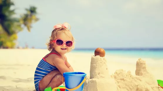 Toys on the sandy beach